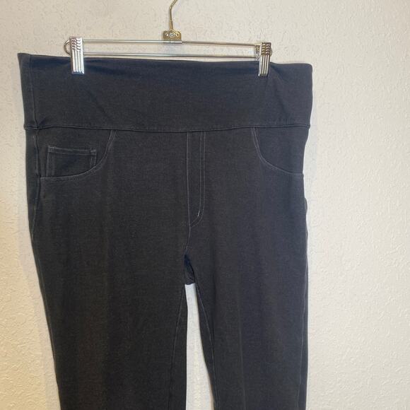 Spanx Black Gray Jeggings EUC Sz 1X Stretchy High Rise Cotton Polyester - Picture 2 of 15